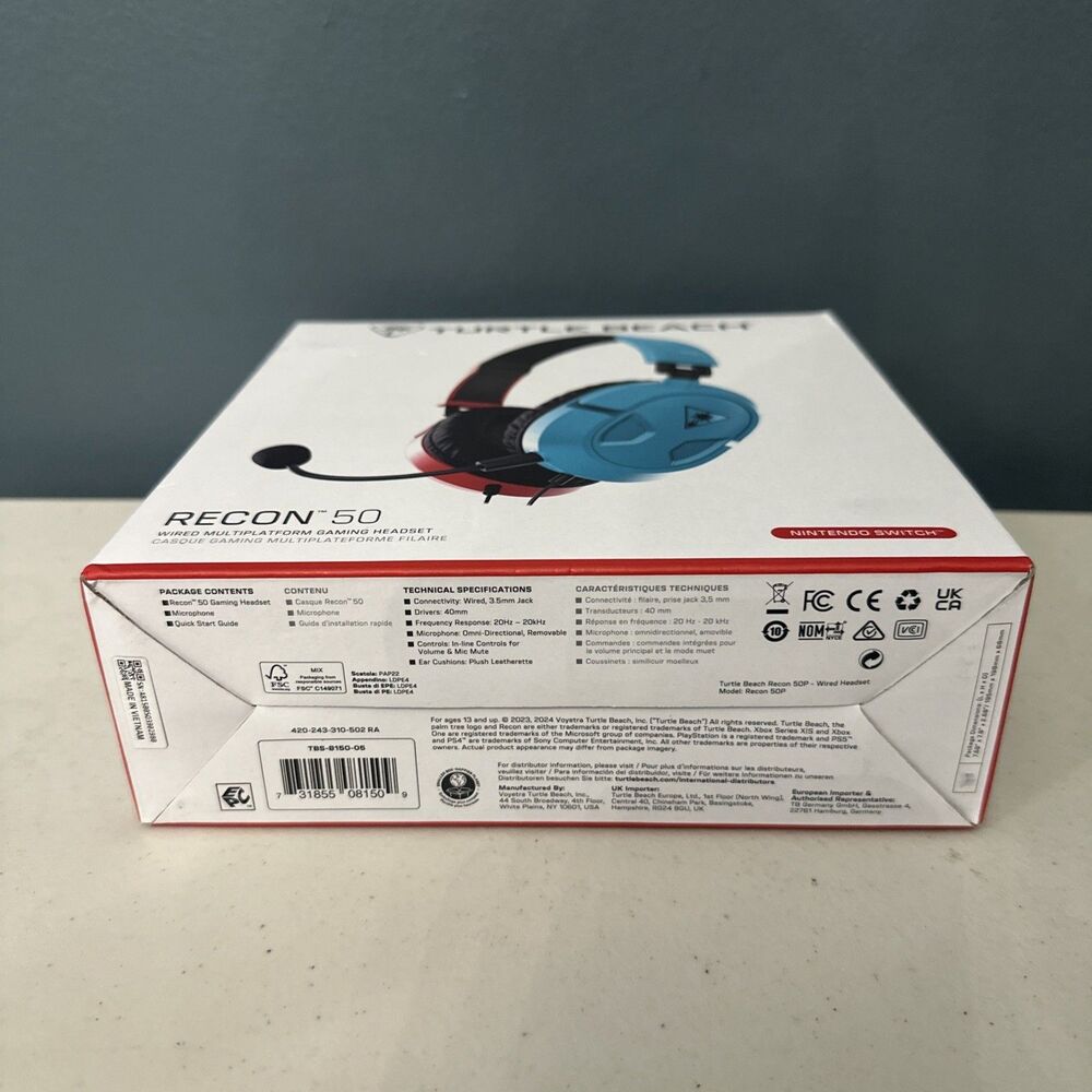 Turtle Beach Recon 50 Wired Gaming Headset for Nintendo Switch - Picture 5 of 5